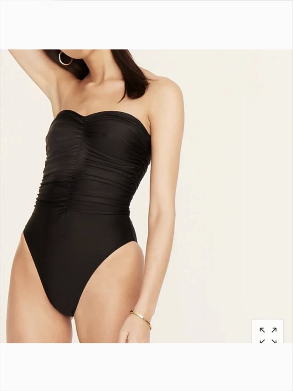 J. Crew Women Ruched Sweetheart One-Piece Swimsuit 14 Black Flattering Stretch